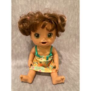 Hasbro 2018 Baby Alive Doll Magical Mixer 12" Green Eyes Brown‎ Hair Pigtails